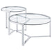 Delia 2-Piece Round Glass Top Nesting Coffee Table Chrome