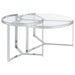 Delia 2-Piece Round Glass Top Nesting Coffee Table Chrome