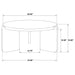 Cordova Round Solid Wood Coffee Table Black