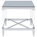 Lindley Square Tempered Mirror Acrylic Side End Table Chrome