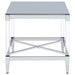 Lindley Square Tempered Mirror Acrylic Side End Table Chrome