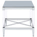 Lindley Square Tempered Mirror Acrylic Side End Table Chrome