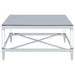 Lindley Square Tempered Mirror Acrylic Coffee Table Chrome