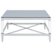 Lindley Square Tempered Mirror Acrylic Coffee Table Chrome