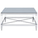 Lindley Square Tempered Mirror Acrylic Coffee Table Chrome
