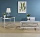 Lindley Square Tempered Mirror Acrylic Coffee Table Chrome