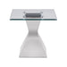 Jenny Glass Top Stainless Steel Side End Table Chrome