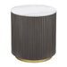 Jason Round White Marble Top Side End Table Charcoal