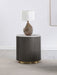 Jason Round White Marble Top Side End Table Charcoal