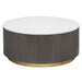 Jason Round White Marble Top Coffee Table Charcoal
