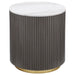 Jason 2-piece Round White Marble Coffee Table Set Charcoal