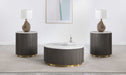 Jason 3-piece Round White Marble Coffee Table Set Charcoal