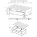 Payne 48-inch Mobile Lift Top Coffee Table Distressed White