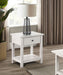 Payne 1-drawer Wood End Table with Shelf Distressed White