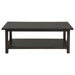 Payne Wood Coffee Table with Shelf Distressed Java