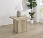 Devar Square Engineered Wood End Table Distressed Pine