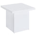 Devar 2-piece Square Coffee End Table Set White High Gloss