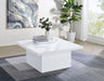Devar Square Engineered Wood Coffee Table White High Gloss