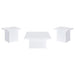Devar 3-piece Square Coffee End Table Set White High Gloss
