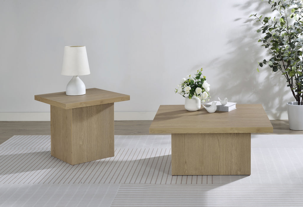 Devar Square Engineered Wood Side End Table Latte