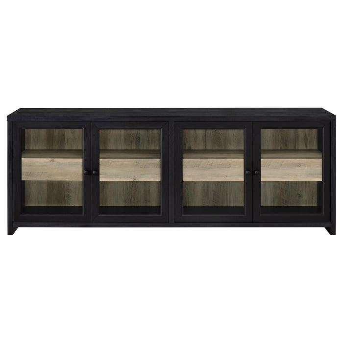 Denison 79-inch 4-door TV Stand Media Console Black