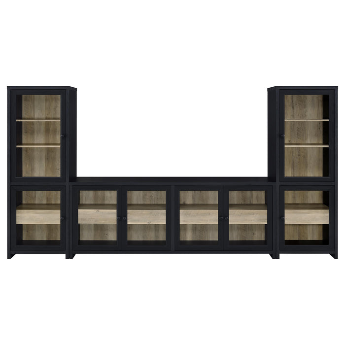 Denison 3-piece Entertainment Center 79-inch TV Stand Black