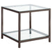 Trini 1-shelf Glass Top Side End Table Black Nickel
