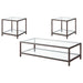 Trini 3-piece Coffee and End Table Set Black Nickel