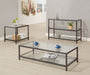 Trini 1-shelf Glass Top Coffee Table Black Nickel
