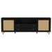 Arini Rattan Cane 2-door TV Stand Media Console Black