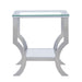 Saide Square Glass Top Side End Table Chrome