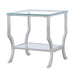 Saide Square Glass Top Side End Table Chrome
