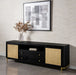 Arini Rattan Cane 2-door TV Stand Media Console Black