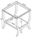 Saide Square Glass Top Side End Table Chrome