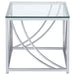 Lille Square Glass Top Side End Table Chrome