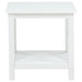 Skyview Square Pine Wood Side End Table with Shelf White