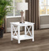 Skyview Square Pine Wood Side End Table with Shelf White