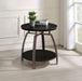 Dacre Round Engineered Wood Top Side End Table Dark Charcoal