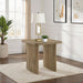 Adina Square Wood Side End Table Distressed Light Brown