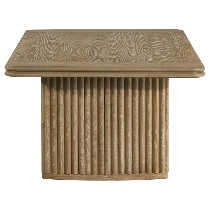 Adina Rectangular Wood Coffee Table Distressed Light Brown