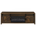 Enfield 71-inch TV Stand Fireplace Media Console Dark Pine