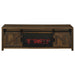 Enfield 71-inch TV Stand Fireplace Media Console Dark Pine
