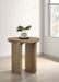 Adina Round Wood Side End Table Distressed Light Brown