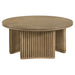 Adina 2-piece Round Coffee Table Set Distressed Light Brown