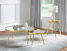 Kaelyn Round Mirror Top End Side Table Gold