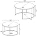 Lainey 2-piece Round Faux Marble Nesting Coffee Table Grey