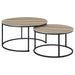 Lainey 2-piece Round Nesting Coffee Table Distressed Pine