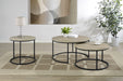 Lainey 2-piece Round Nesting Coffee Table Distressed Pine