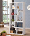 Theo 71-inch 6-shelf Bookshelf White