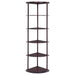 Bonwick 72-inch 5-shelf Corner Bookshelf Cappuccino